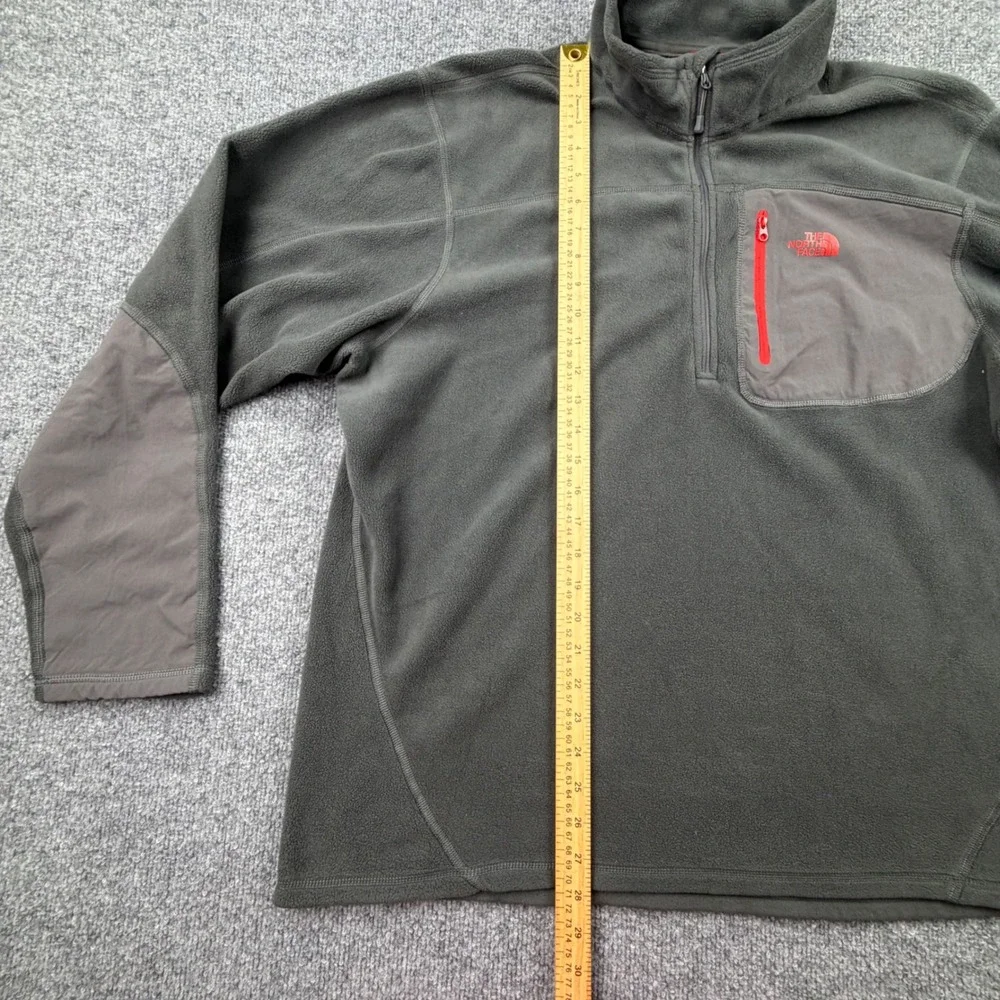 The North Face Mens Polartec Classic 1/4 Zip Fleece Pullover Gray XL